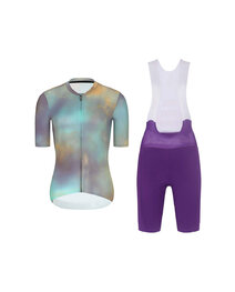 RIVANELLE Cycling short sleeve jersey and shorts - COSMA - purple/gold